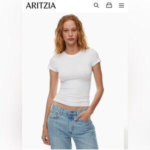 Aritzia Smooth Seamless Willow Hip Tee - Size S - Dew Blue